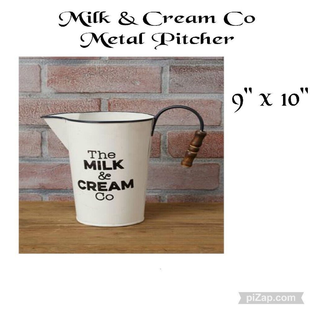 New primitive Milk & Cream Metal Pitcher by YHD